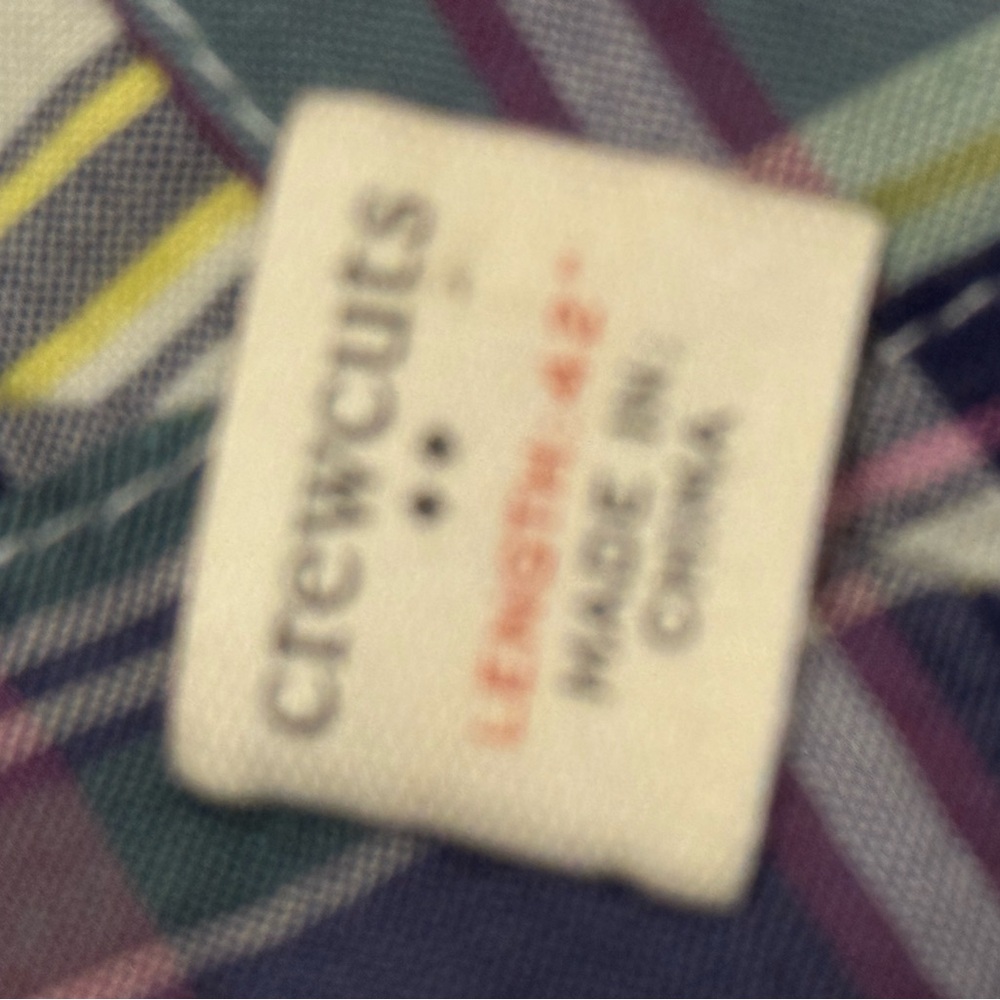 New Crewcuts by J. Crew Patch Madras Plaid Boy’s Tie - Picture 3 of 4